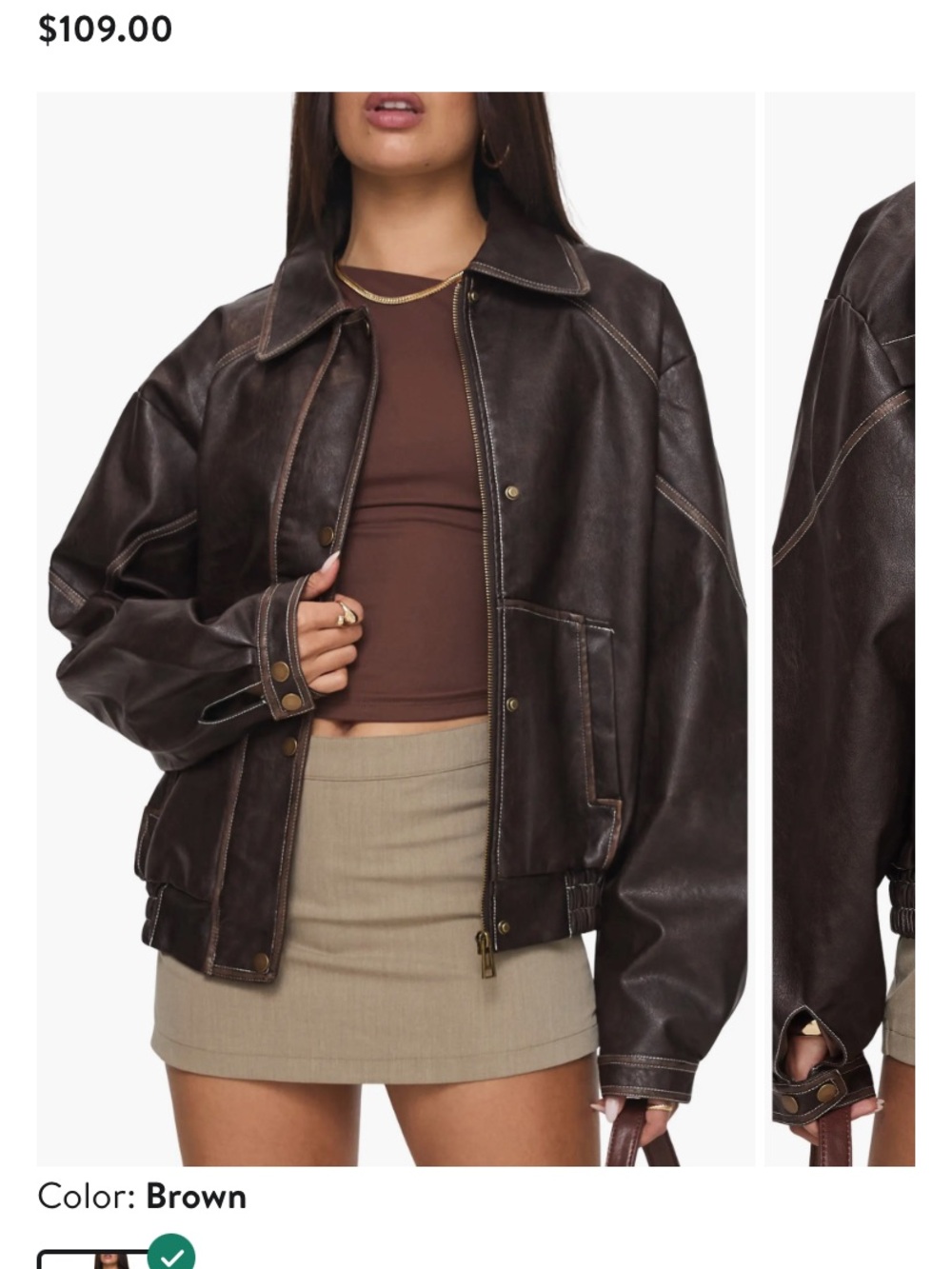 Princess Polly Jaxton Faux Leather Jacket - Women